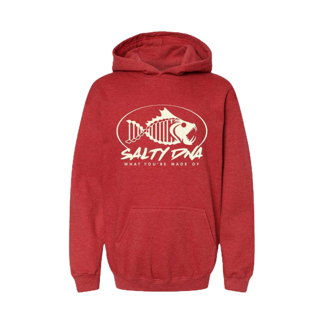 Salty DNA Originals Youth Hoodie - Heather Red & Heather Green