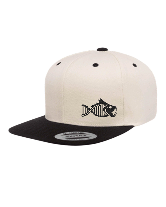 Salty DNA Originals Snapback Flat Bill – Natural/Black with Black Logo