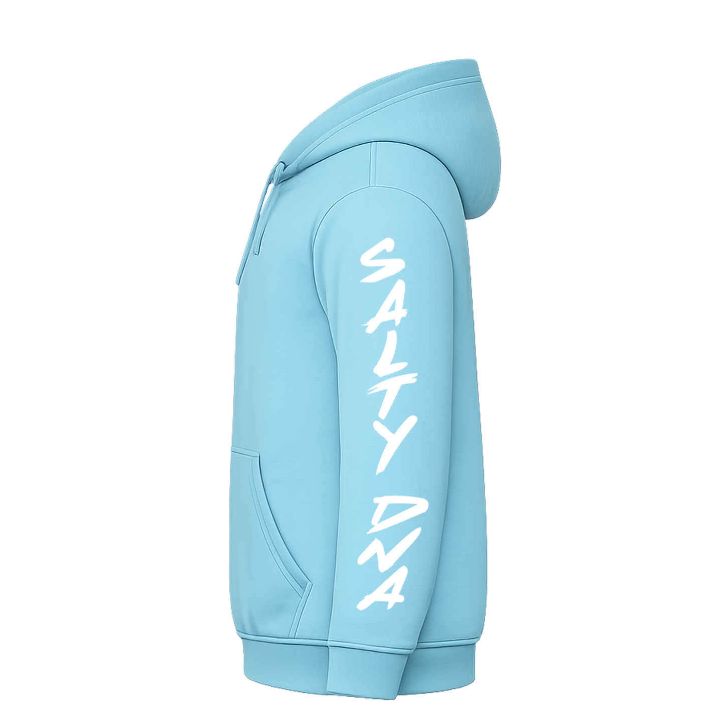Salty DNA Originals Summer Hoodie - Light Blue/White Lettered Sleeve