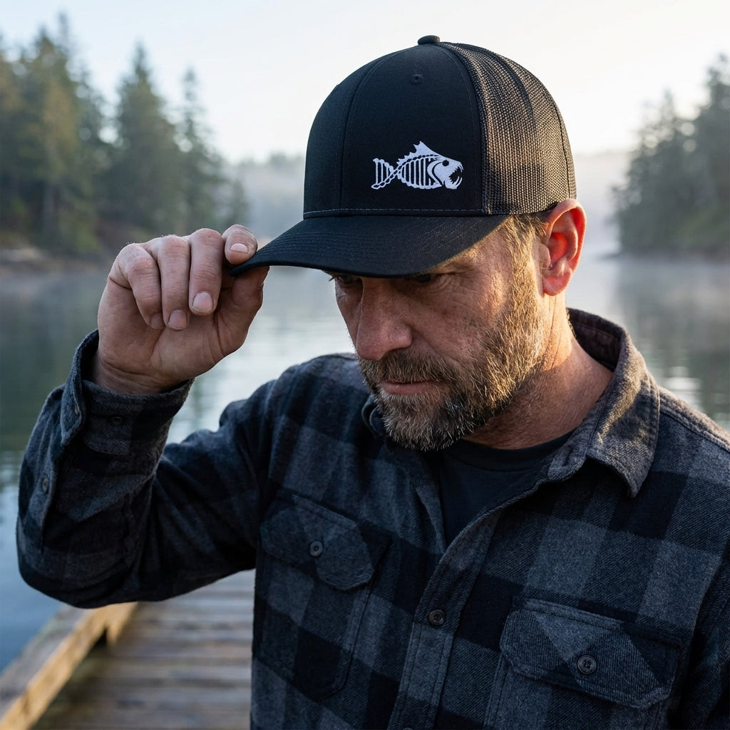 Salty DNA Originals Mesh Snapback – Black/Black with White Logo