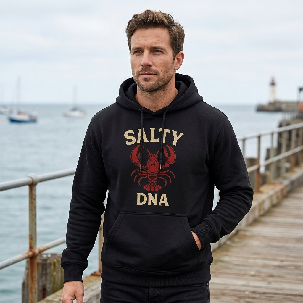Salty DNA Lobster Hoodie - Black