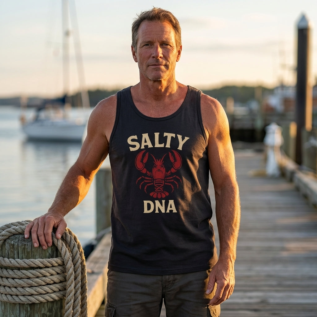Salty DNA Lobster Tank Top – Black