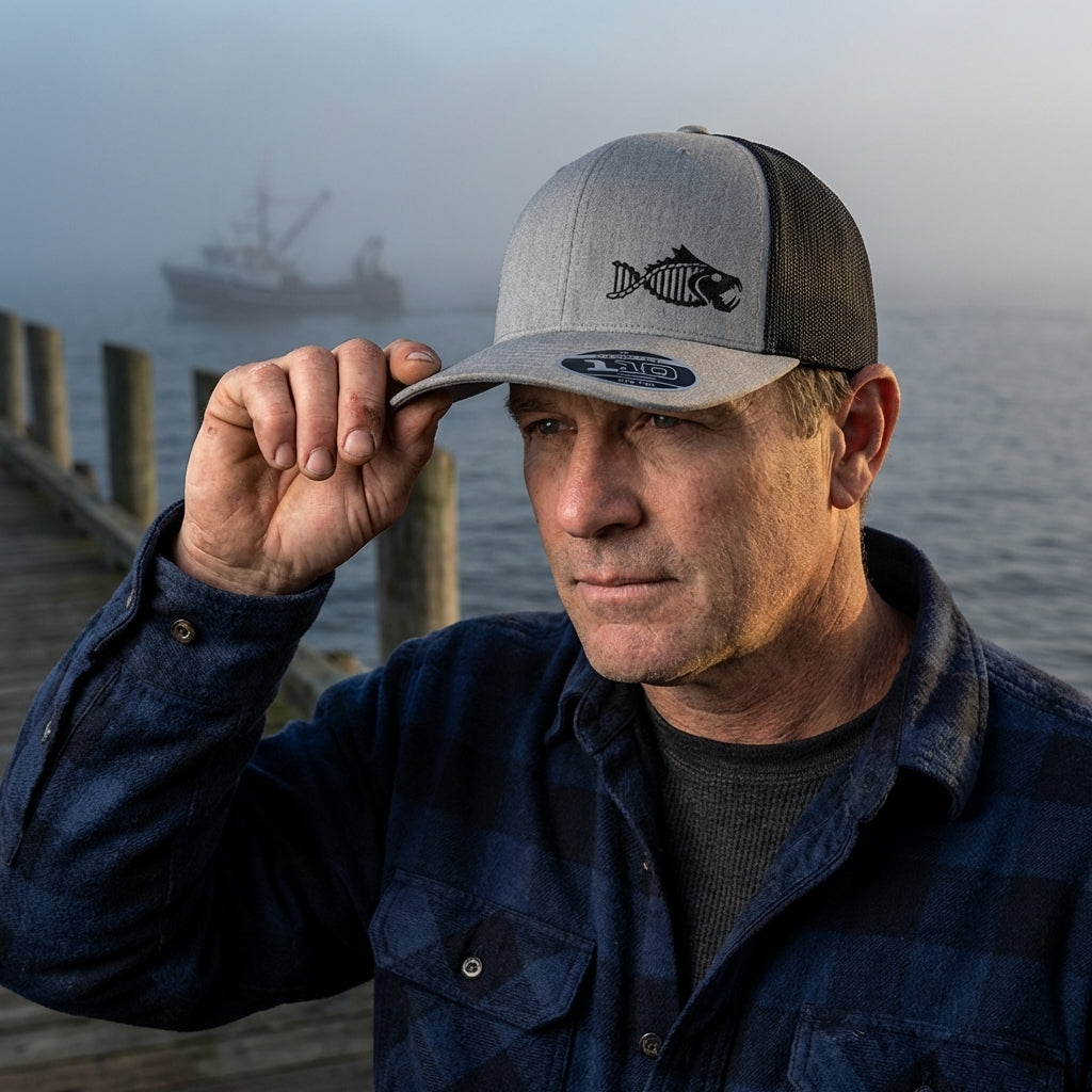 Salty DNA Originals Mesh Snapback Flexfit 110 – Grey/Black with Black Logo