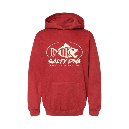 Salty DNA Originals Youth Hoodie - Heather Red & Heather Green