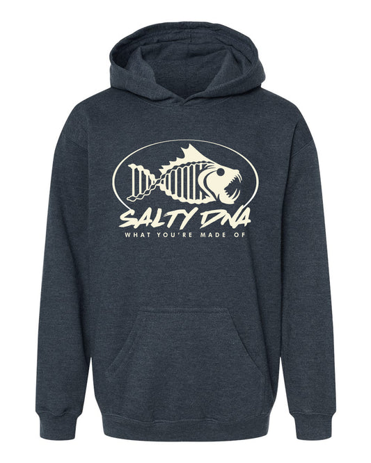 Salty DNA Originals Youth Hoodie - Heather Red & Heather Green