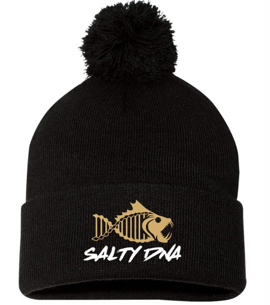 Salty DNA Originals Pompom Toque – Black & Gold