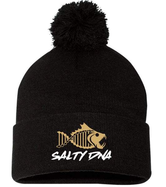 Salty DNA Originals Pompom Toque – Black & Gold