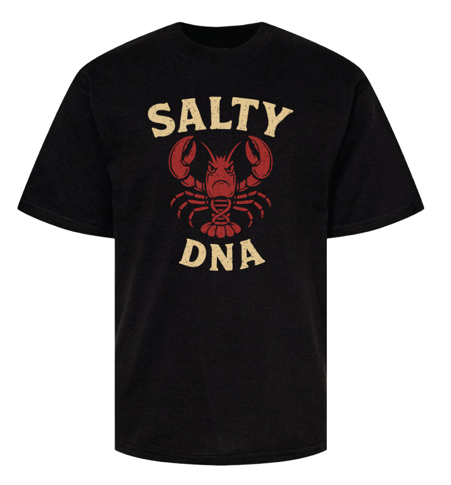 Salty DNA Lobster Youth T-Shirt – Black