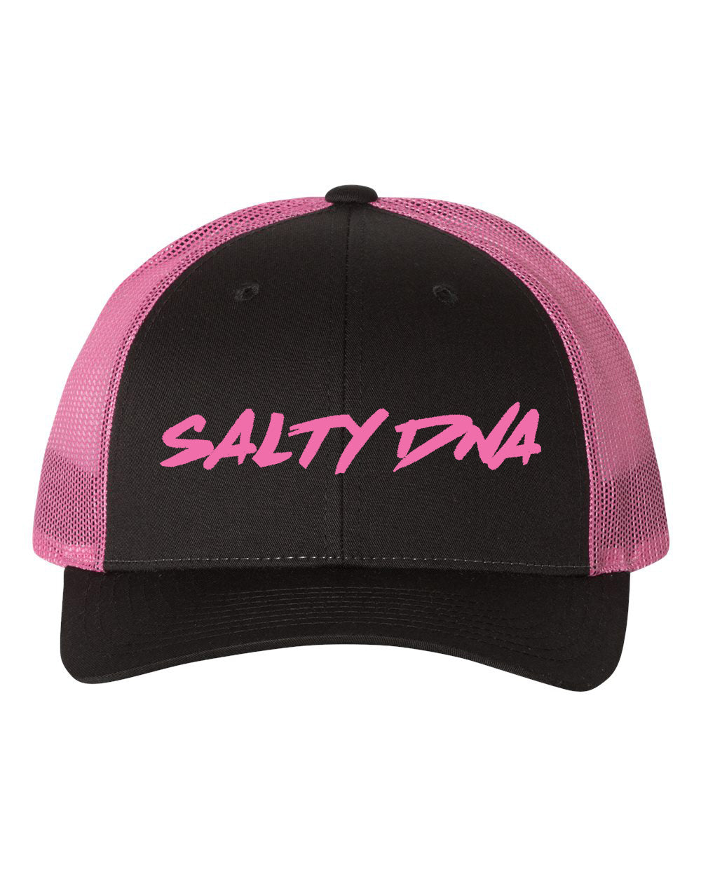 Salty DNA Mesh Snapback – Black & Hot Pink