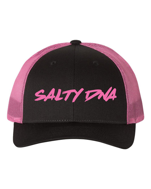 Salty DNA Mesh Snapback – Black & Hot Pink