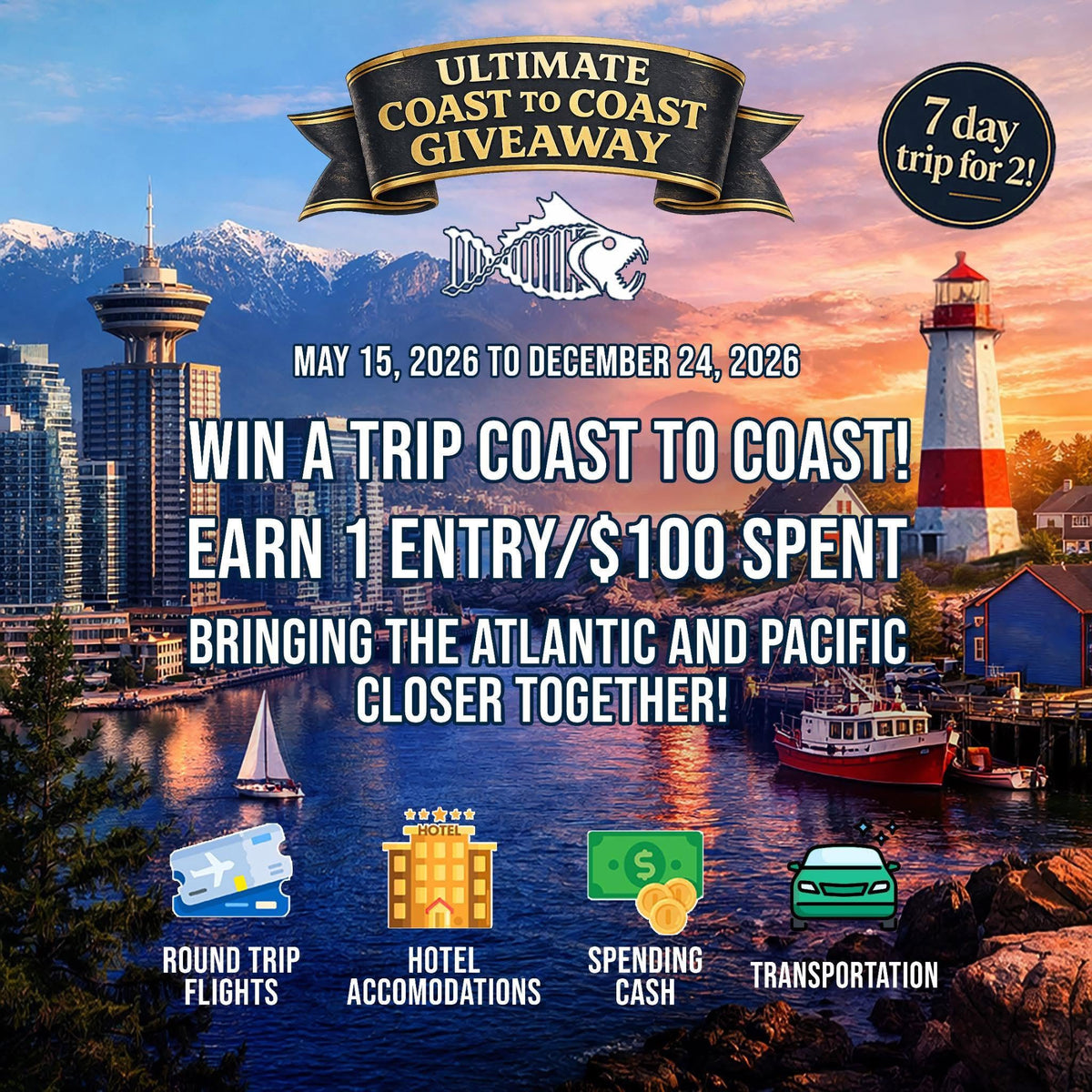 Ultimate Coast to Coast Giveaway for a seven-day Canadian trip for two