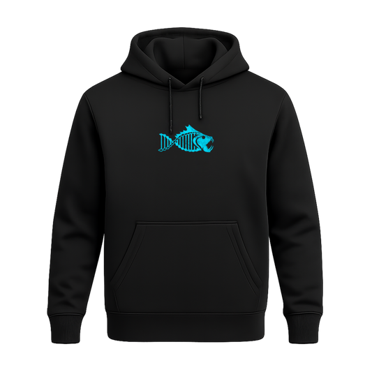 Salty DNA Originals Summer Lettered Sleeve Hoodie - Black/Blue Neon