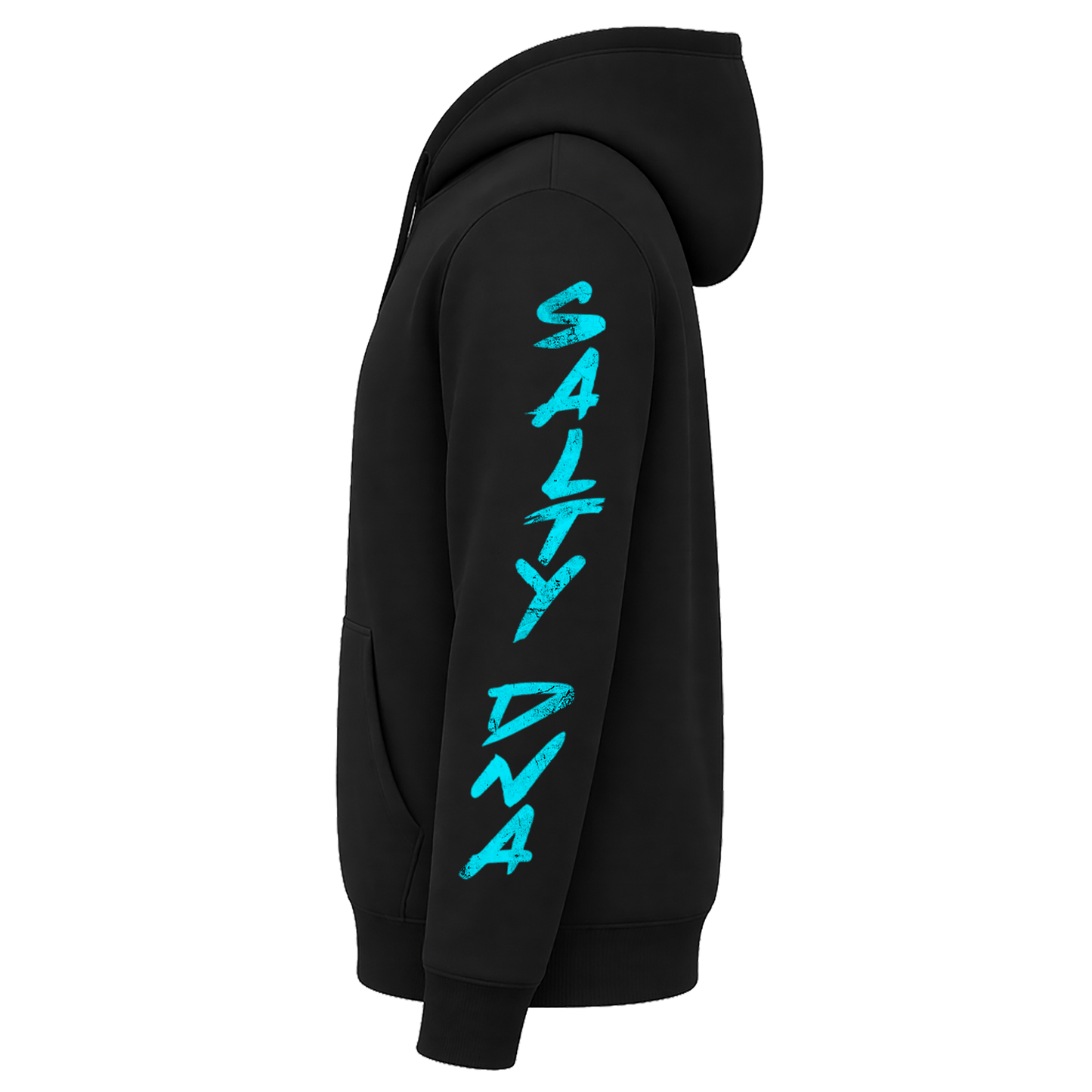 Salty DNA Originals Summer Lettered Sleeve Hoodie - Black/Blue Neon