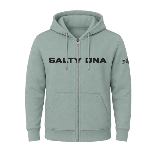 Salty DNA Originals Zip-Up Hoodie – Seafoam Green