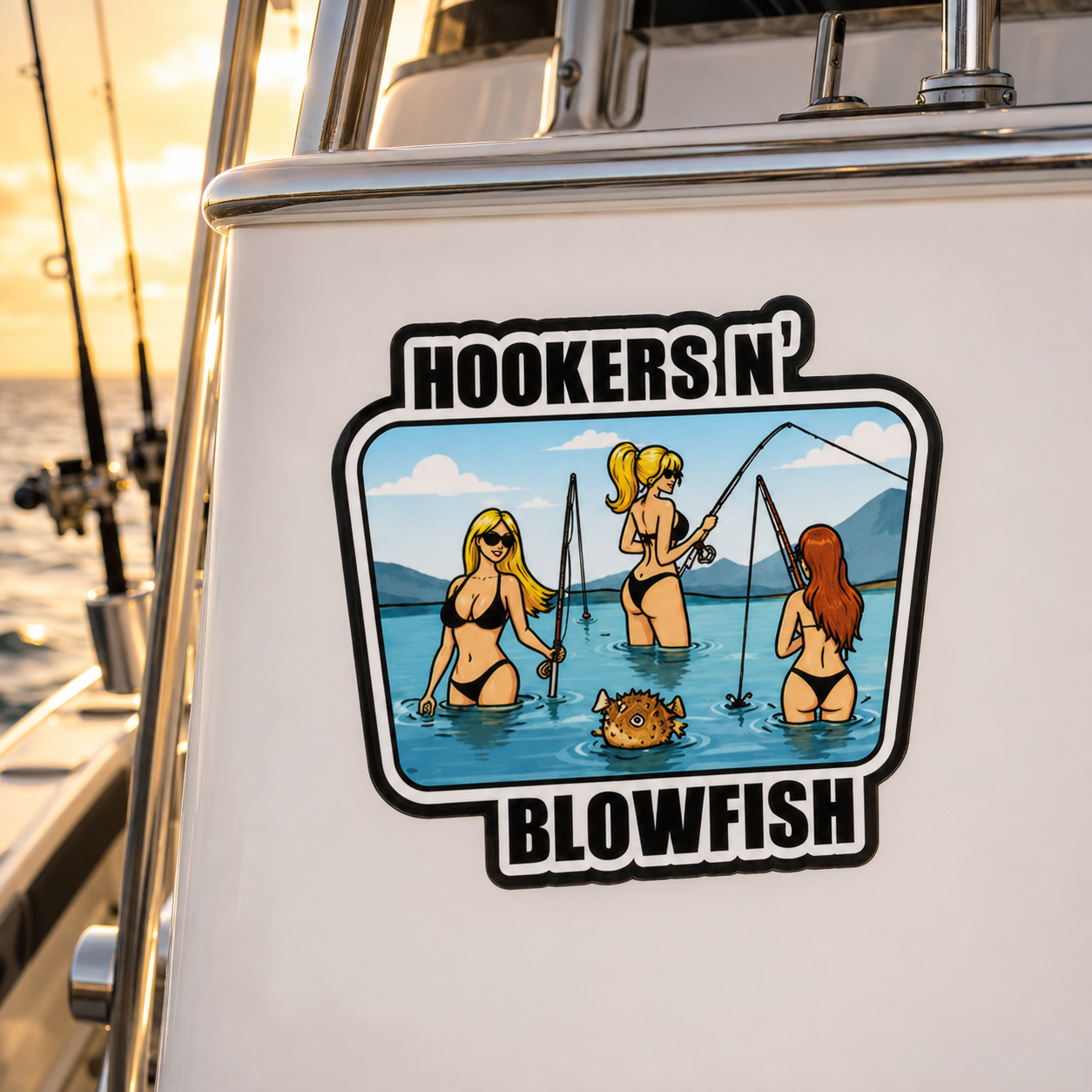 Salty Girls Hookers N' Blowfish Stickers
