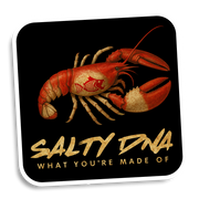 Salty Species lobster sticker with red lobster graphic