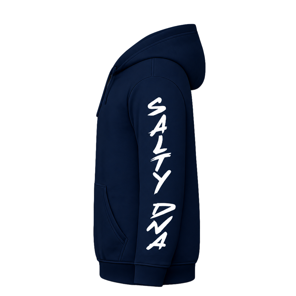 Salty DNA Originals Summer Hoodie - Navy/White Lettered Sleeve