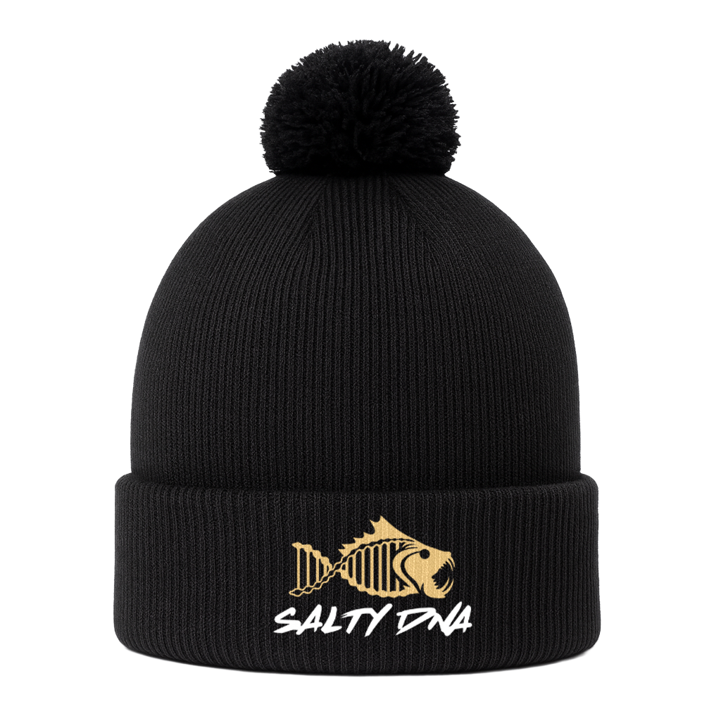 Salty DNA Originals Pompom Toque – Black & Gold