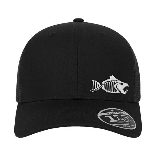 Salty DNA Originals Mesh Snapback Flexfit 110 – Black/Black with White Logo