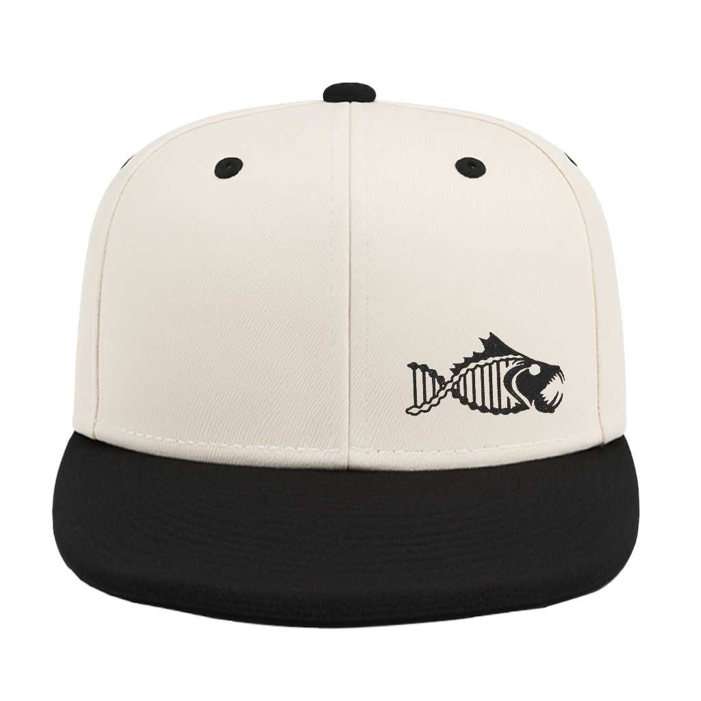 Salty DNA Originals Snapback Flat Bill – Natural/Black with Black Logo