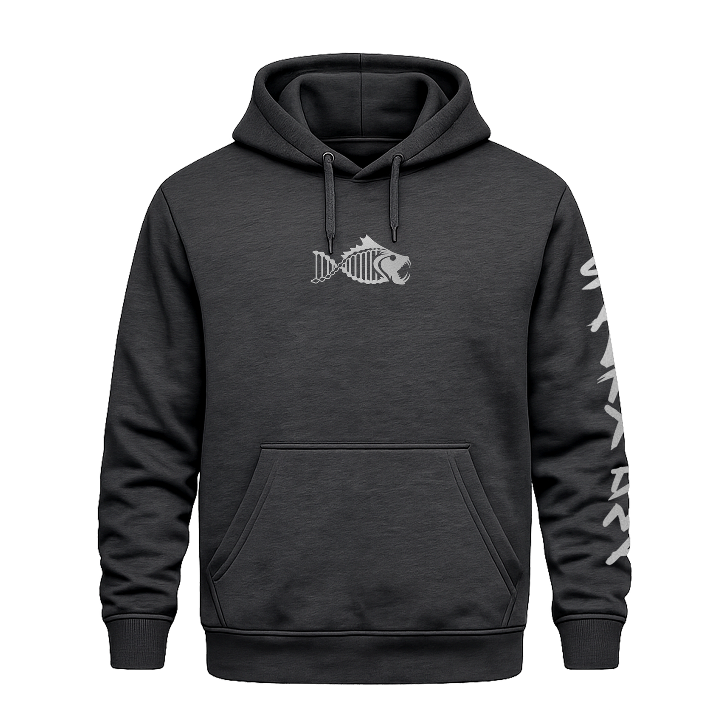 Salty DNA Originals Summer Hoodie - Charcoal/Silver Lettered Sleeve