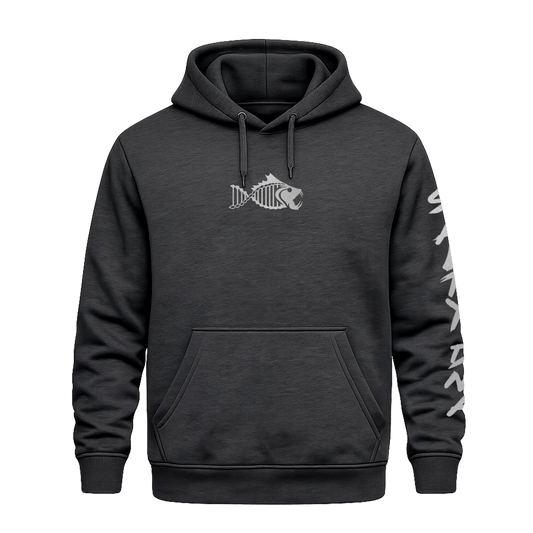 Salty DNA Originals Summer Hoodie - Charcoal/Silver Lettered Sleeve