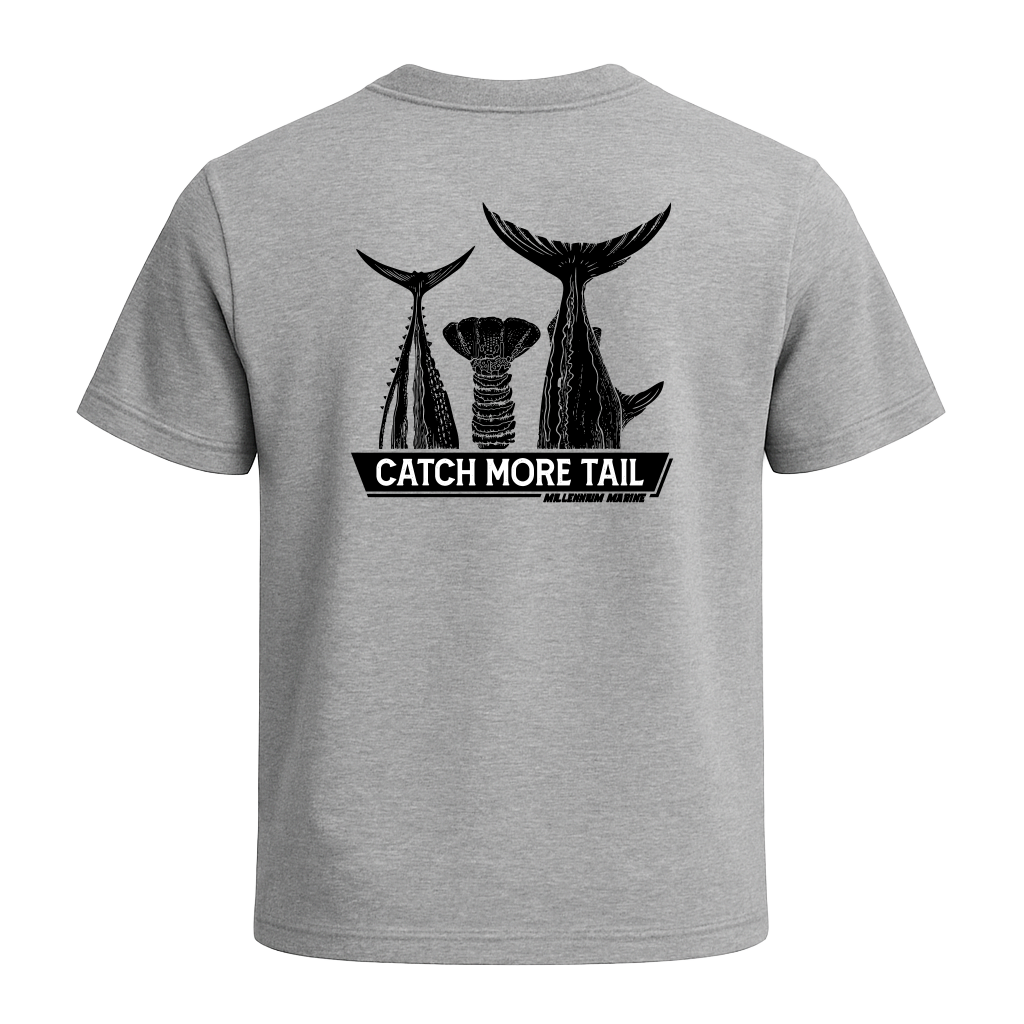 Catch More Tail Tee - Millennium Marine Grey