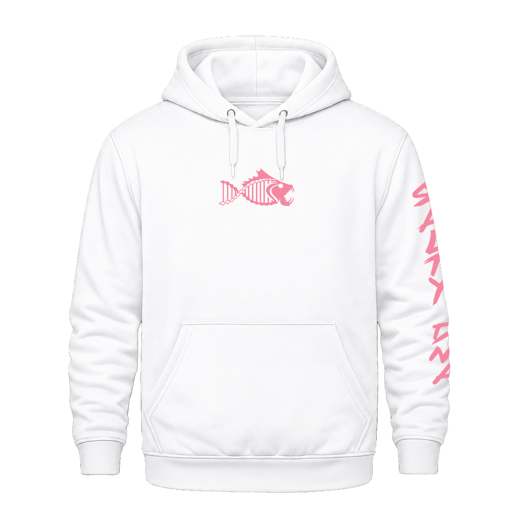 Salty DNA Originals Summer Lettered Sleeve Hoodie - White/Light Pink