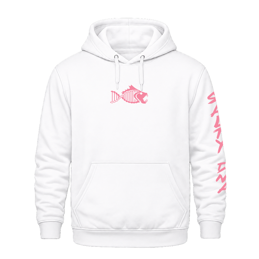Salty DNA Originals Summer Lettered Sleeve Hoodie - White/Light Pink