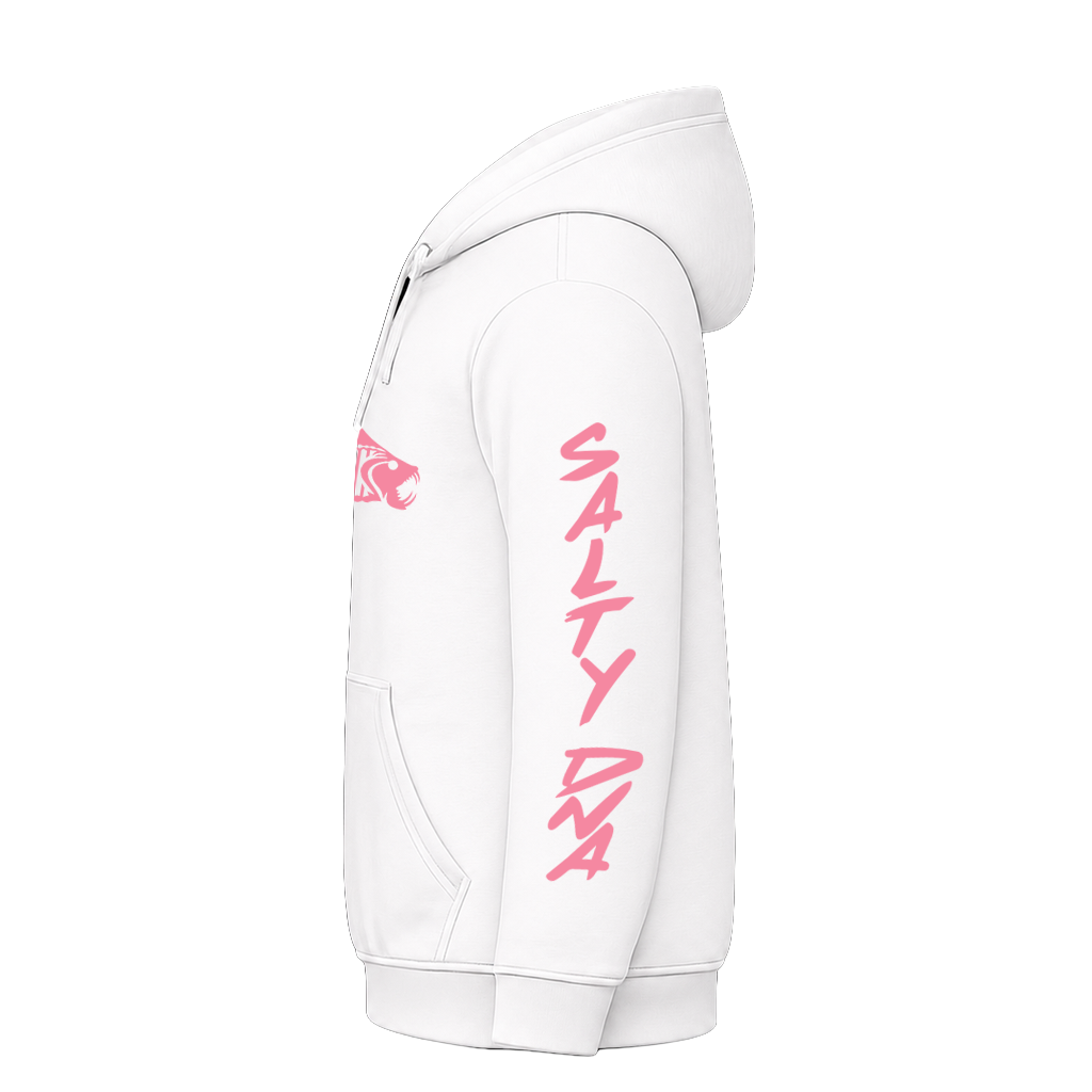 Salty DNA Originals Summer Lettered Sleeve Hoodie - White/Light Pink