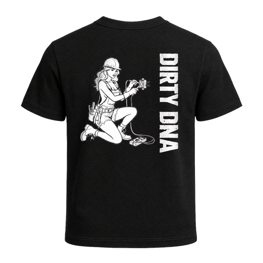 Dirty DNA Electrician Girl T-Shirt, back view