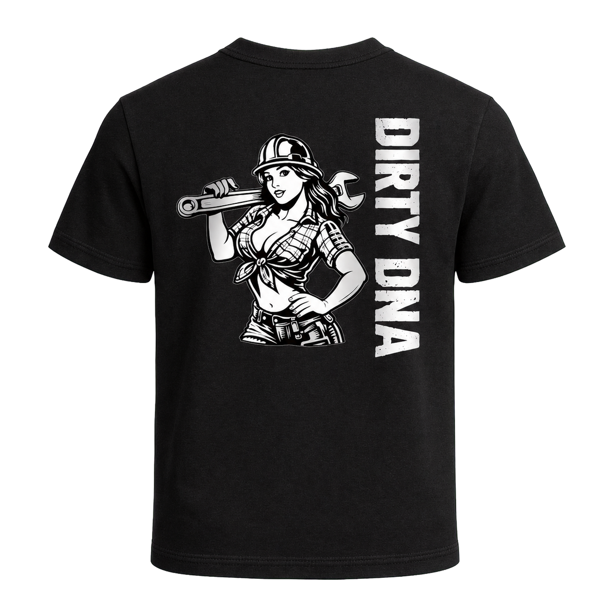 Dirty DNA Mechanic Girl T-Shirt, back view