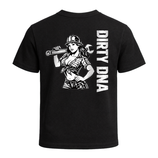 Dirty DNA Mechanic Girl T-Shirt, back view