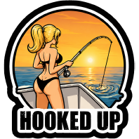 Salty Girls Hooked Up Stickers