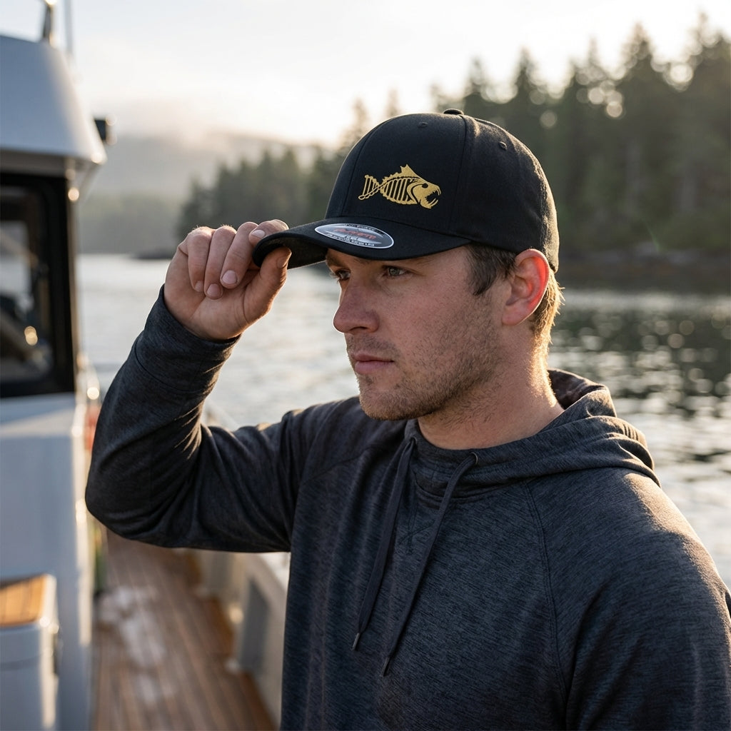 Salty DNA Originals Youth Flex Fit – Black & Gold / Black & White