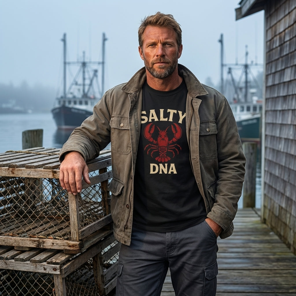 Salty DNA Lobster T-Shirt – Black