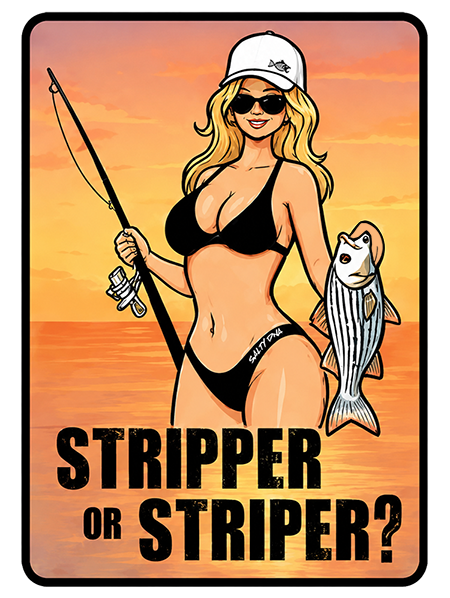 Salty Girls Stripper or Striper sticker artwork